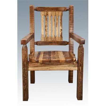 MONTANA WOODWORKS Montana Woodworks MWHCCASCNSL Homestead Collection Captains Chair Stained and Lacquered Standard Wooden Seat MWHCCASCNSL